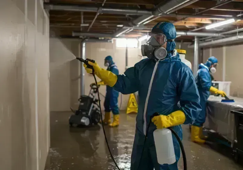 Basement Sanitization and Antimicrobial Treatment process in Banning, CA